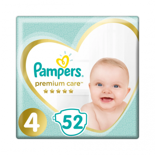 Pampers Premium Care Νο.4 Πάνες για μωρά 9-14 kg 52τμχ